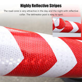 2PCS Reflective Warning Post with Detachable Rubber Base Safety Guide