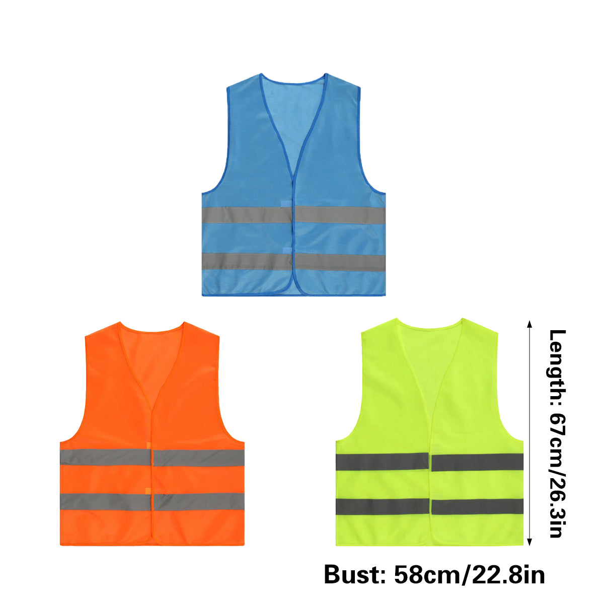 2PCS Reflective Safety Vest Lightweight High Visibility Work Vest