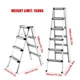 Double-Sided Aluminum Folding Ladder 4/6 Layer Stable Warehouse Use