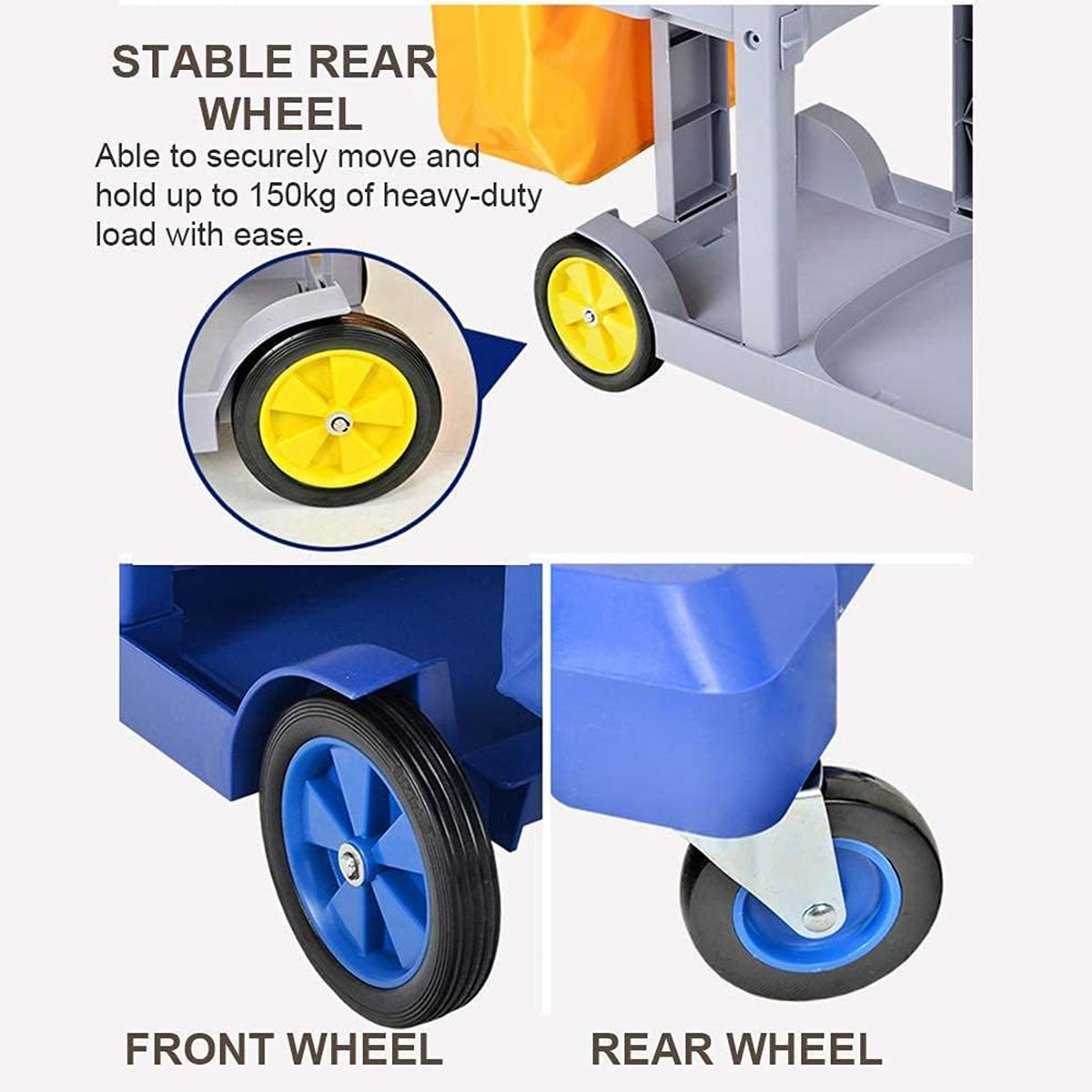 Multi-Functional Cleaning Trolley Cart with Wheels Storage Bag