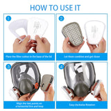 6800 Full Face Respirator Mask with Dual Filters for Painting Sanding