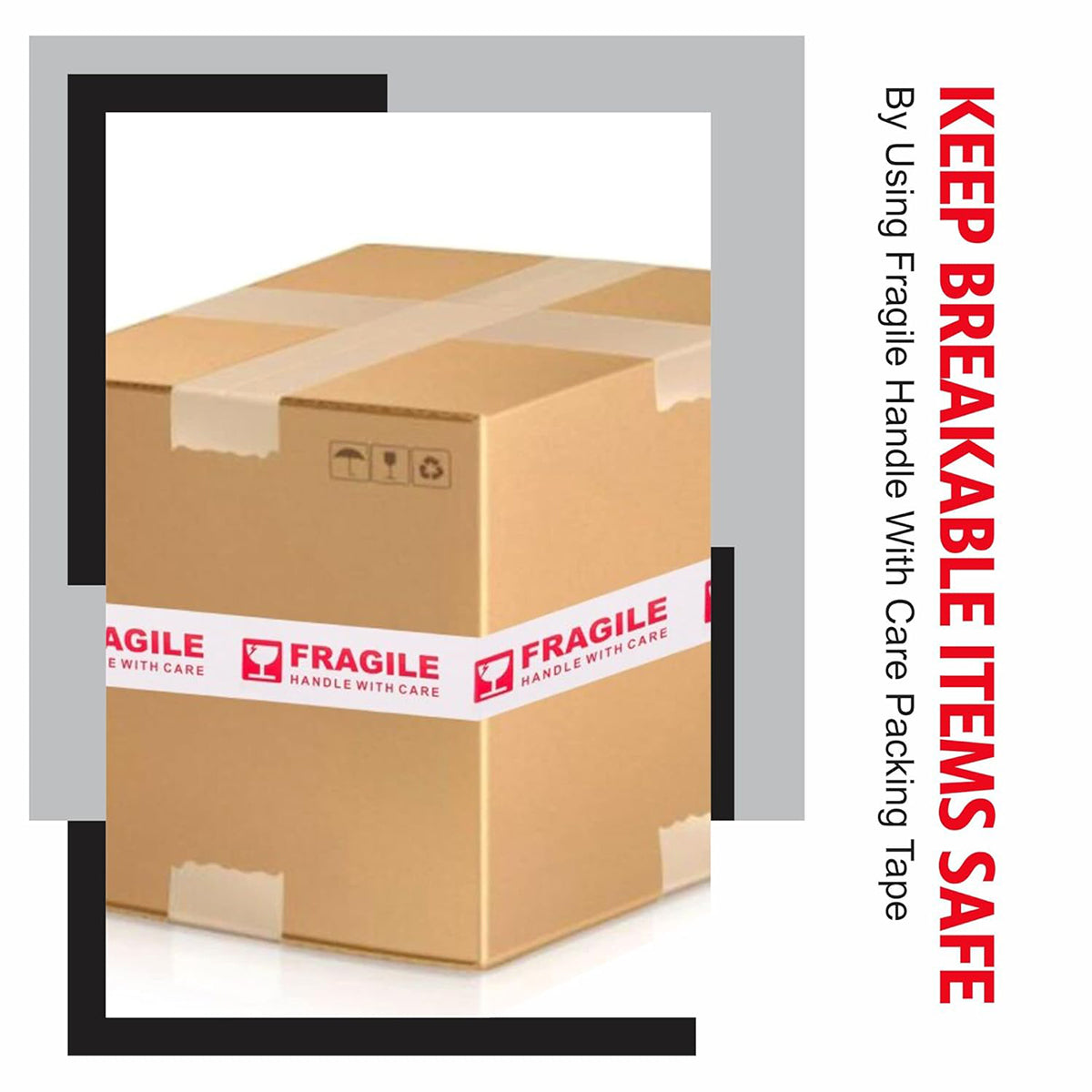 Fragile Warning Tape Handle With Care for Shipping and Packing Boxes