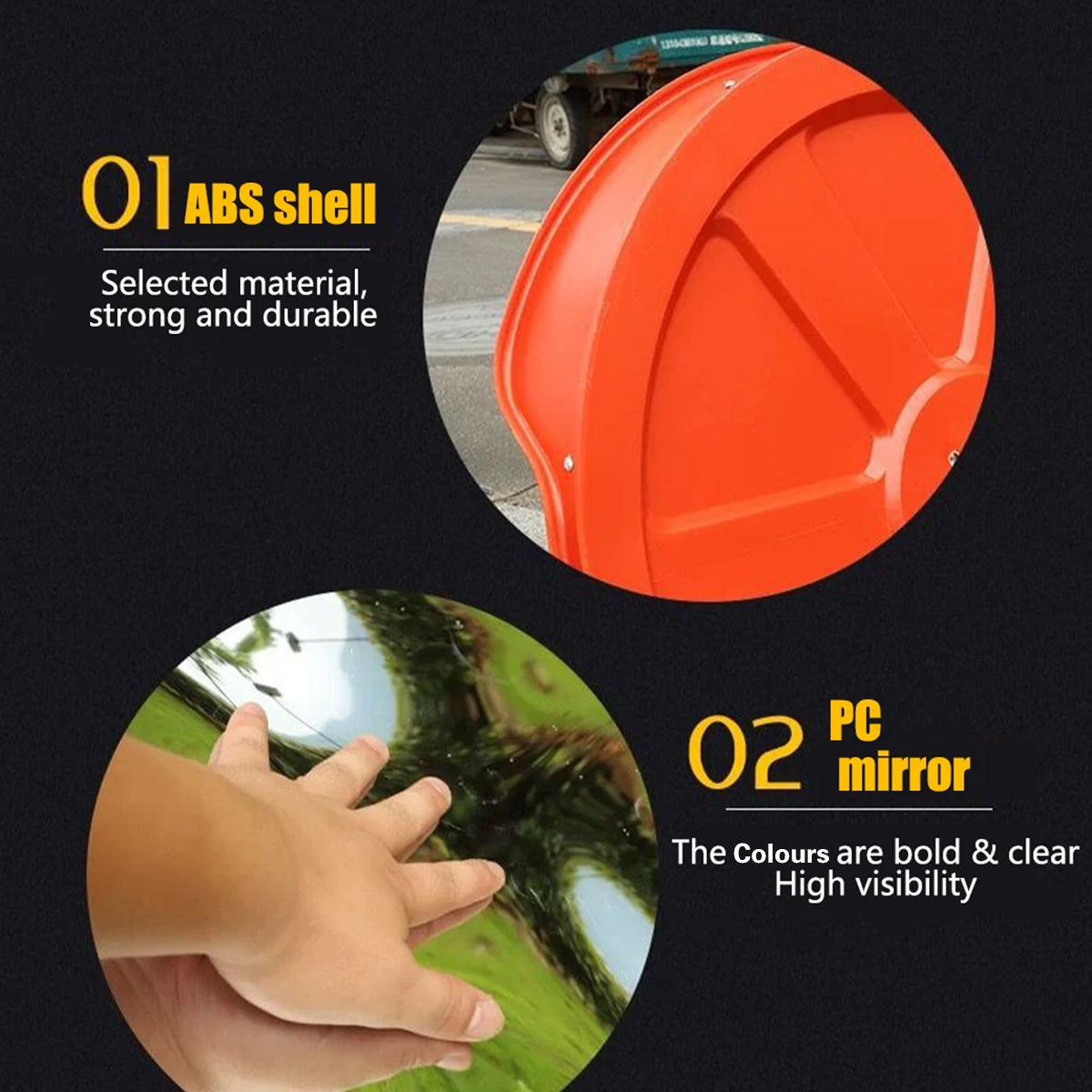 45cm Road Corner Wide-Angle Traffic Safety Mirror 230 Degree