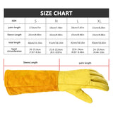 Cylindrical Cowhide Leather Work Gloves with Extended Cuff for Warehouse Maintenance