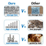 176PCS Stainless Steel Nut Bolt Assortment Kit for Car Home DIY