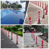 2PCS Reflective Warning Post with Detachable Rubber Base Safety Guide