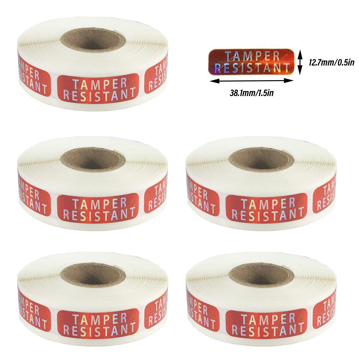 5 Rolls Tamper Proof Laser Security Labels Self Adhesive Sealing Stickers