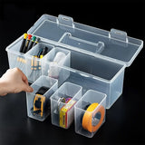Portable Transparent Small Parts Storage Box with Handle