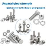 176PCS Stainless Steel Nut Bolt Assortment Kit for Car Home DIY