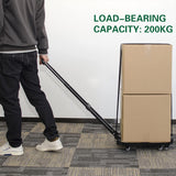Foldable Flatbed Trolley Cart with Pull Rod and Universal Wheels 200KG