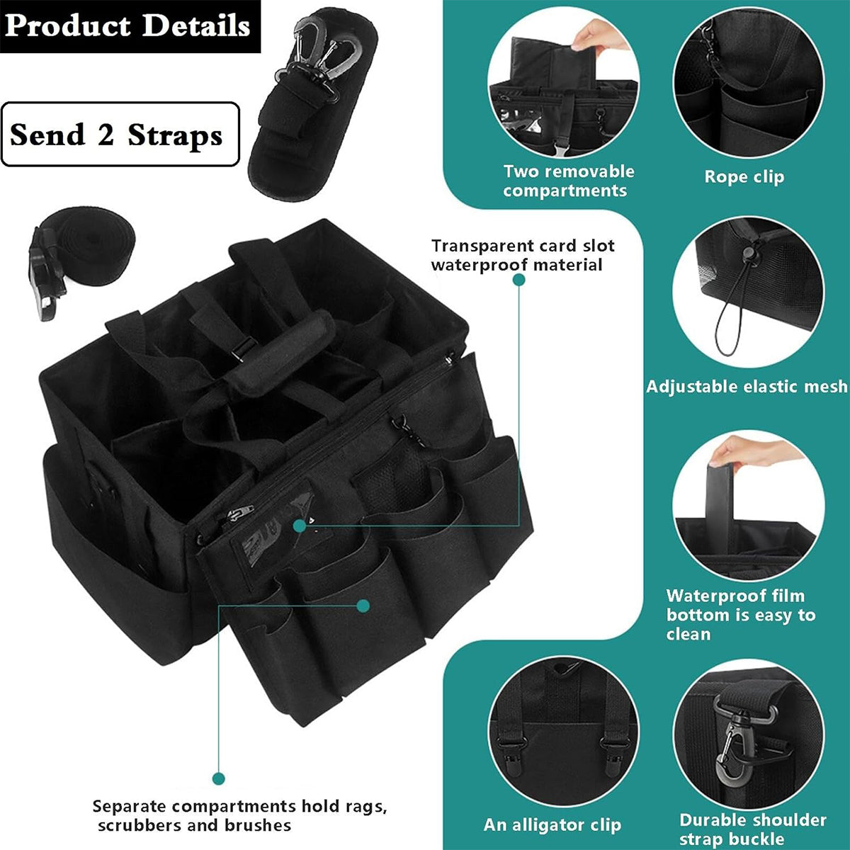 Large Capacity Cleaning Tool Storage Bag Oxford Cloth Organizer for Warehouse Use