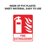 2PCS Fire Extinguisher PVC Safety Warning Sign for Warehouse Building Use