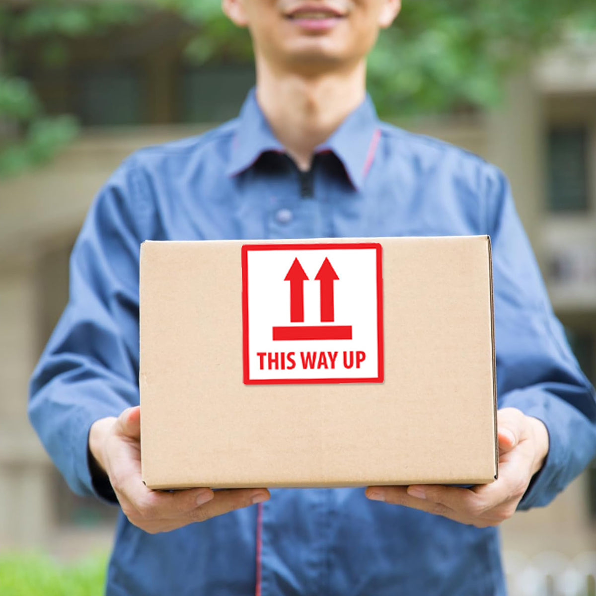 300PCS Anti-Tripping Warning Stickers 12×12cm Shipping Box This Way Up Labels