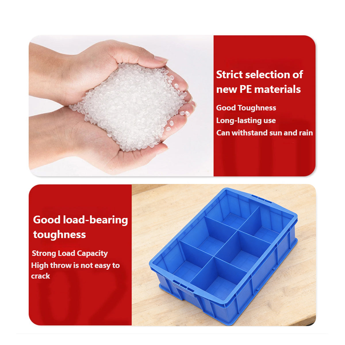 Thickened Plastic Storage Box with 3/6 Compartments for Hardware Tools