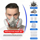 7PCS Respirator Mask Set Dual Filter Dust Protection Spray Paint