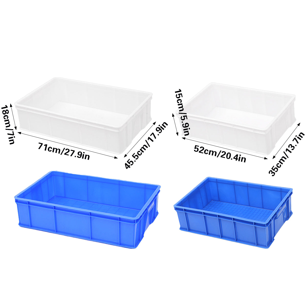 Rectangular Thickened Plastic Storage Box Durable for Warehouse Use
