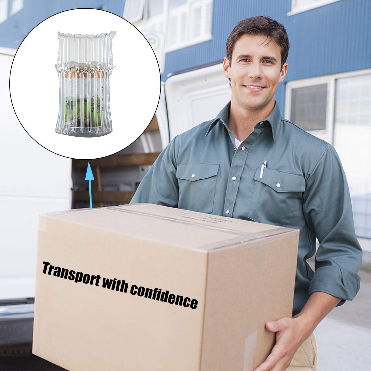 100PCS Air Column Cushion Bags 20×19cm Transparent Shockproof Shipping Protection