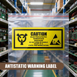 Anti Static Warning Sticker Label for Electronics Packaging