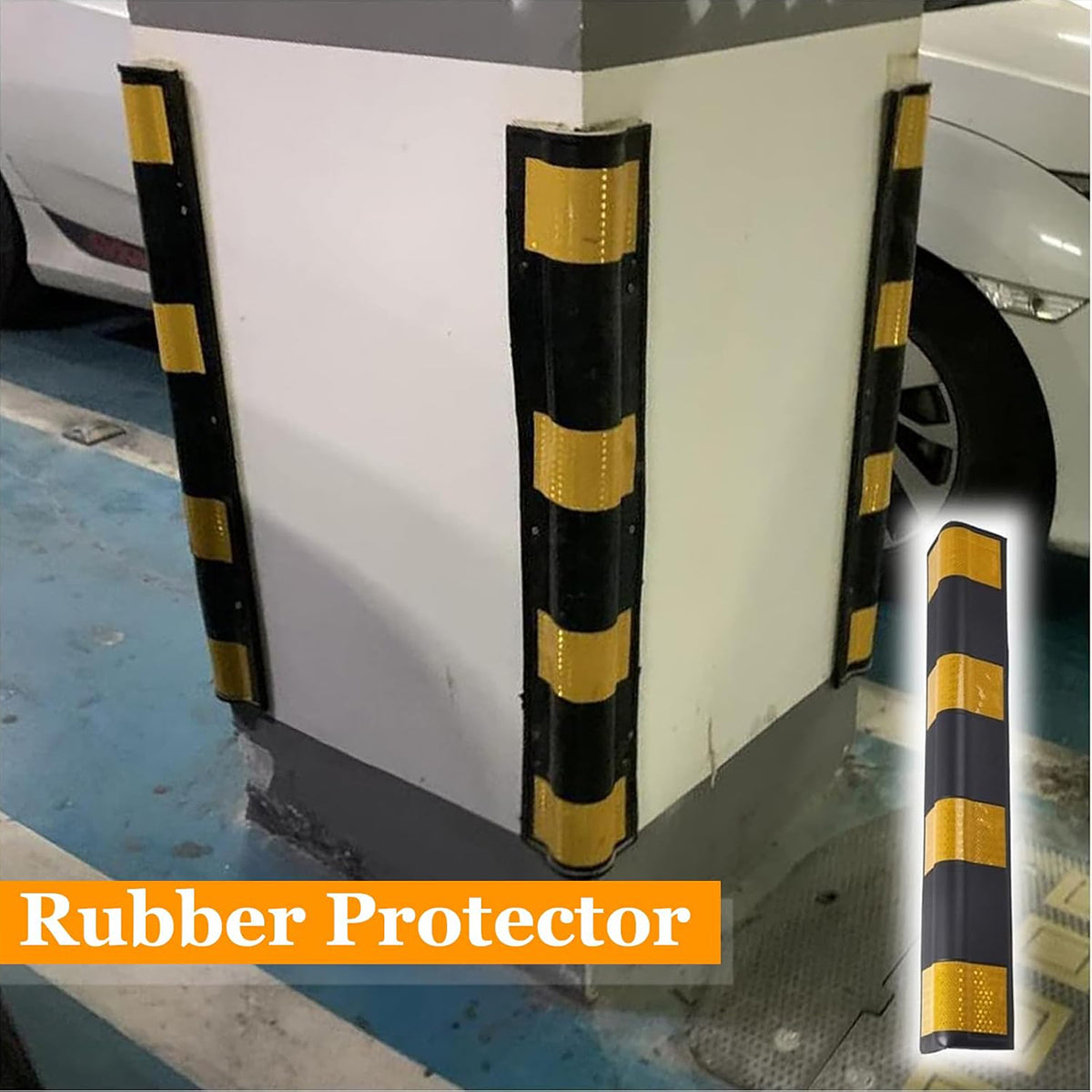 Product Title 2PCS Heavy-Duty Parking Lot Corner Protectors with Reflective Strips