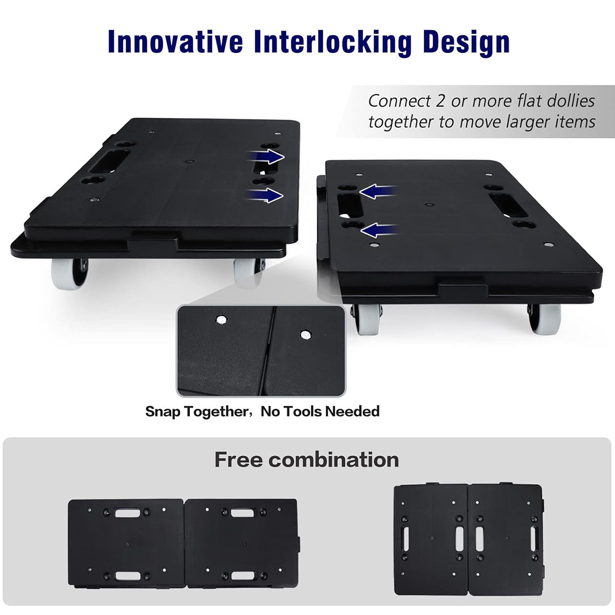 Heavy Duty Rolling Utility Cart Silent Portable Trolley for Warehouse Use