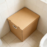 Kraft Paper Storage Box with Lid 80L Stackable Warehouse Storage 5PCS