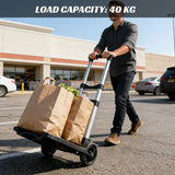 Portable Folding Hand Truck Cart Adjustable Handle 40kg Load