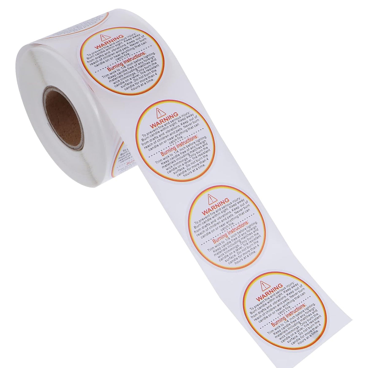 5 Rolls Candle Warning Stickers Durable Fire Safety Decals 2500PCS