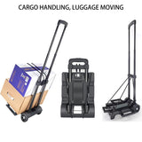 Foldable Two-Wheel Trolley Cart Portable Luggage Carrier for Warehouse