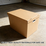 Kraft Paper Storage Box with Lid 80L Stackable Warehouse Storage 5PCS