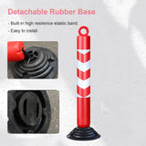 2PCS Reflective Warning Post with Detachable Rubber Base Safety Guide