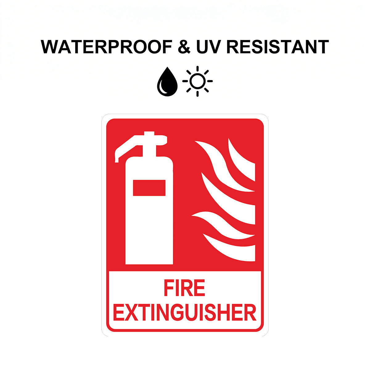2PCS Fire Extinguisher PVC Safety Warning Sign for Warehouse Building Use