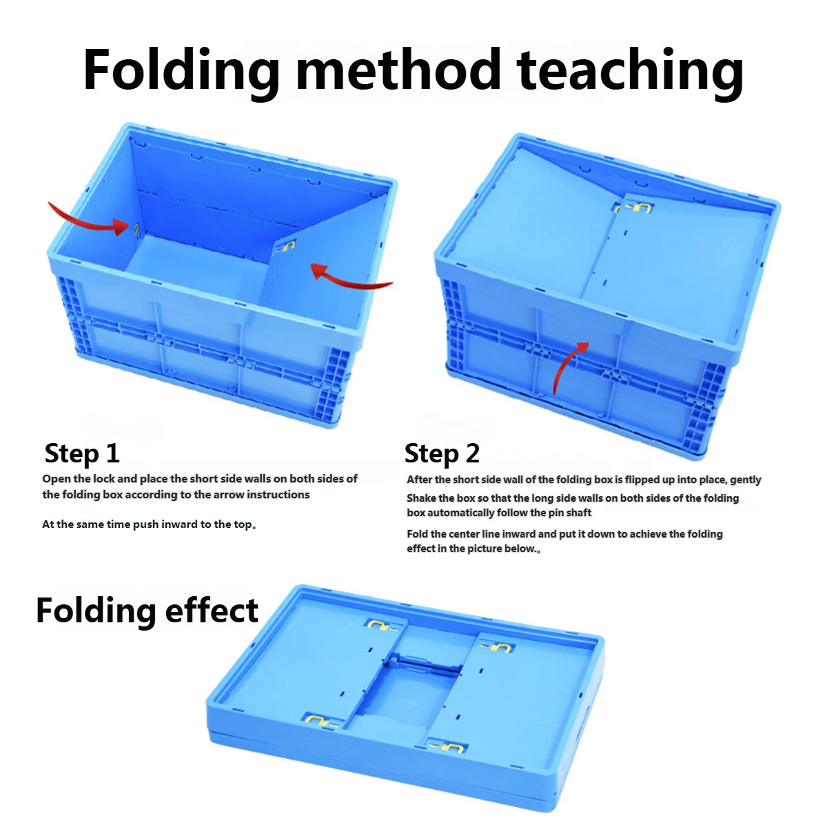 Foldable Plastic Storage Box with Rounded Corners for Workshop Garage Home
