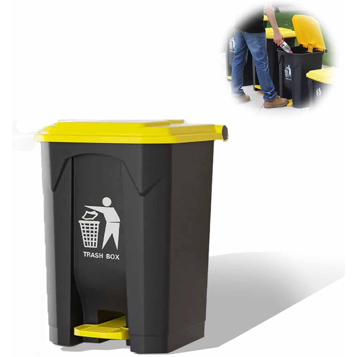 100L Pedal Trash Can with Lid Large Capacity Durable
