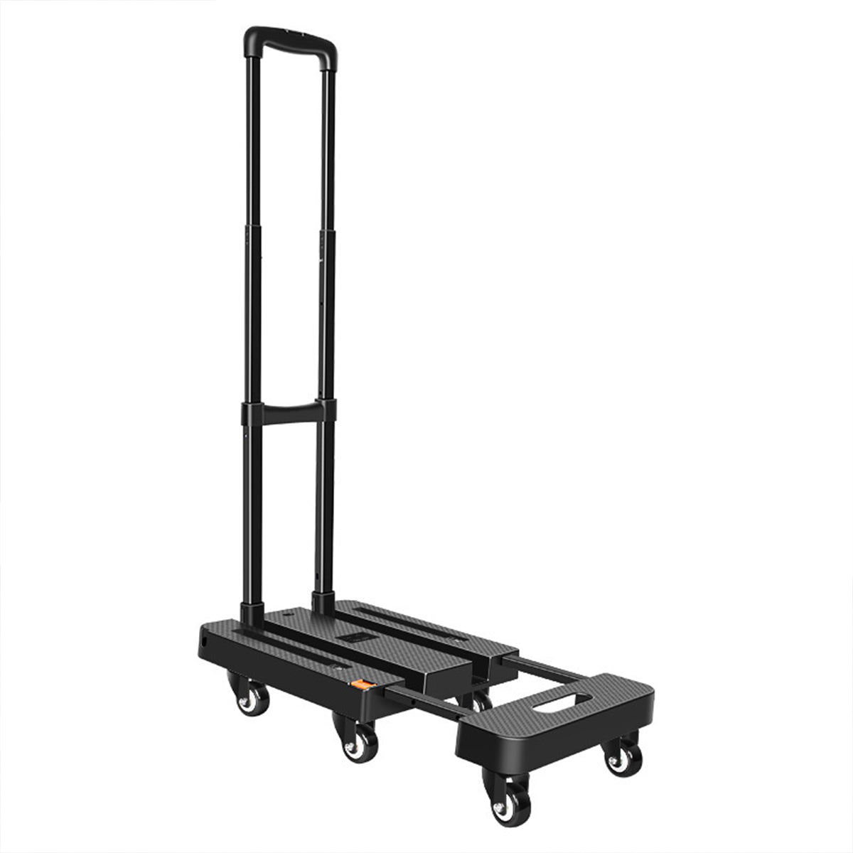 Foldable Flatbed Trolley Cart with Pull Rod and Universal Wheels 200KG
