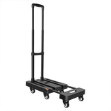 Foldable Flatbed Trolley Cart with Pull Rod and Universal Wheels 200KG