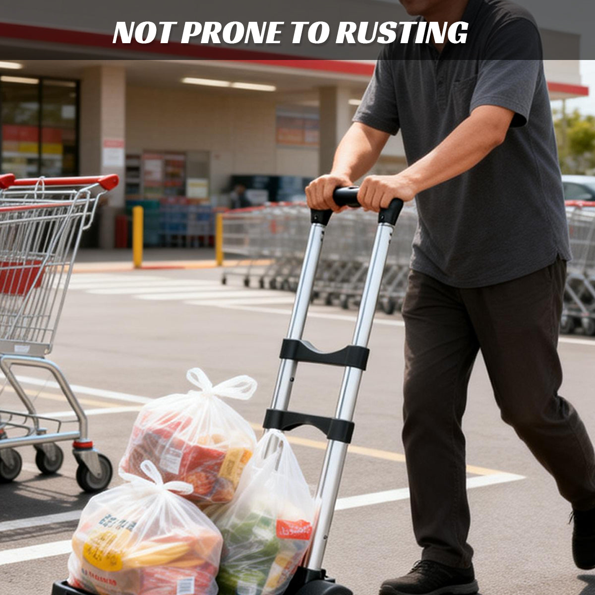 Portable Folding Hand Truck Cart Adjustable Handle 40kg Load