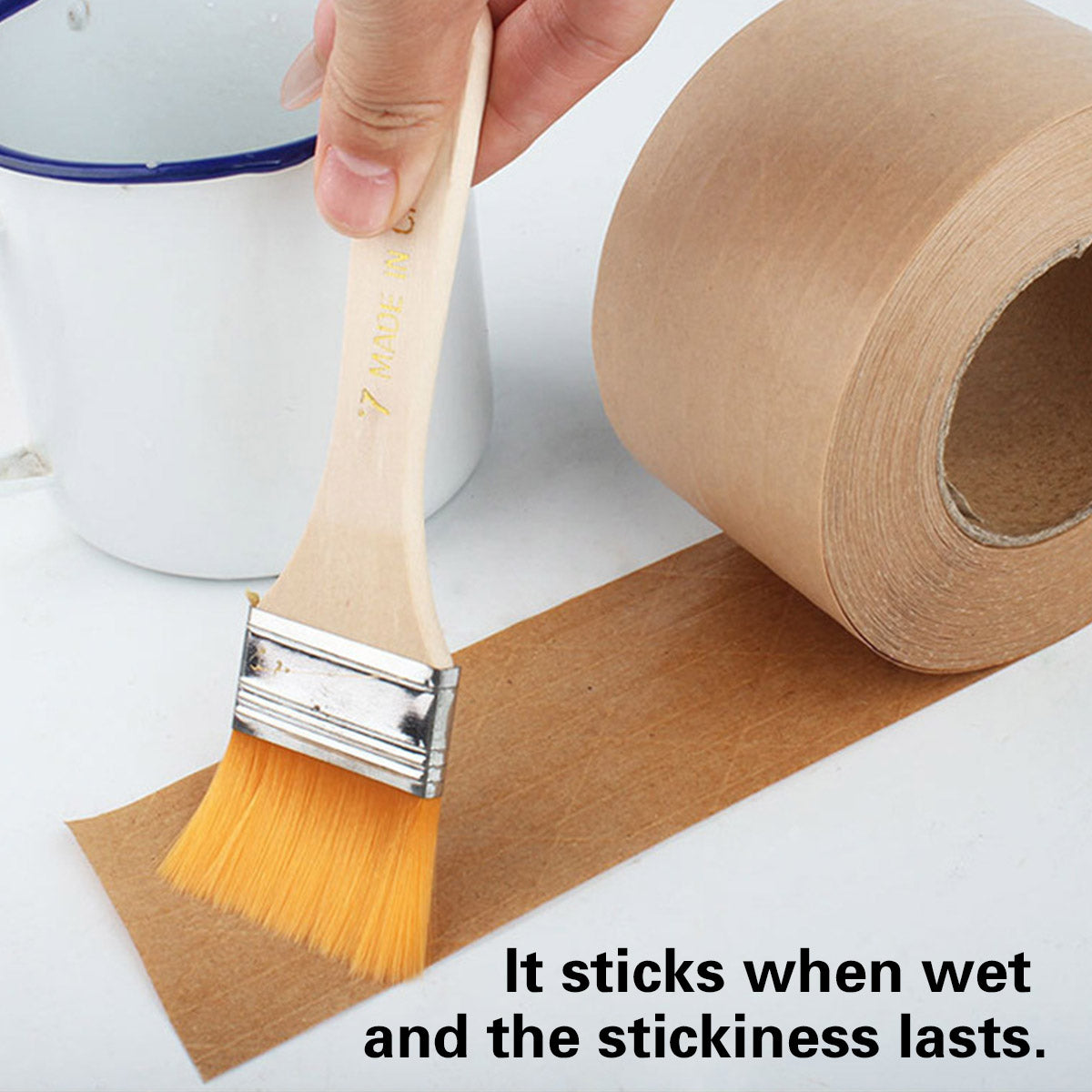 Water Activated Kraft Paper Tape 3Rolls Carton Sealing Packaging Tape