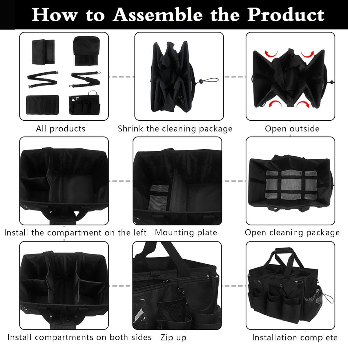 Large Capacity Cleaning Tool Storage Bag Oxford Cloth Organizer for Warehouse Use