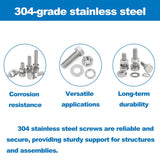 176PCS Stainless Steel Nut Bolt Assortment Kit for Car Home DIY