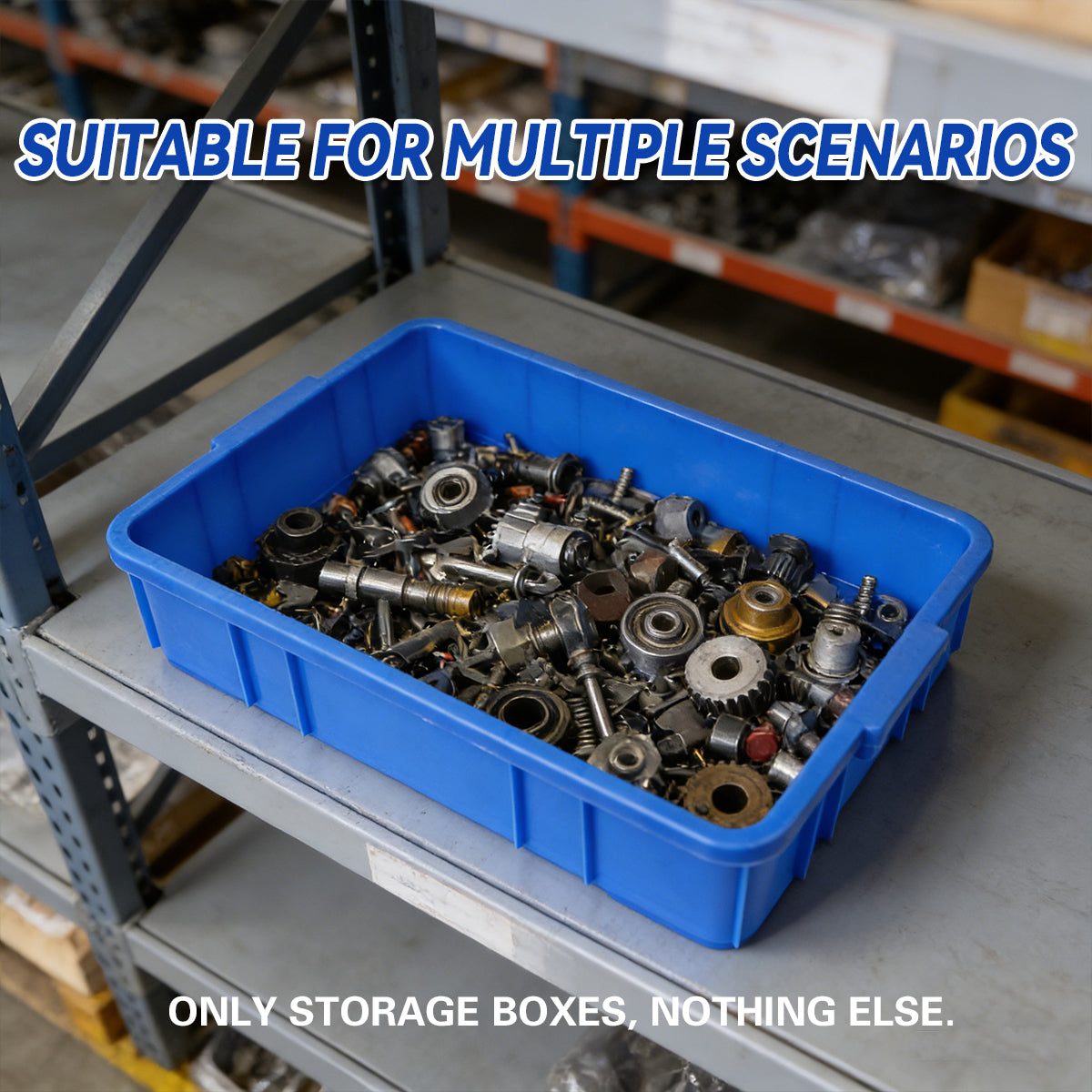 Rectangular Hardware Tool Storage Box Large Capacity PE Organizer