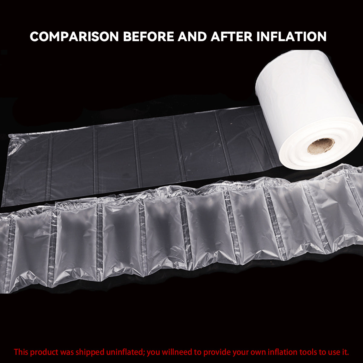 Inflatable Air Column Cushion Roll Shockproof Clear Packaging for Shipping