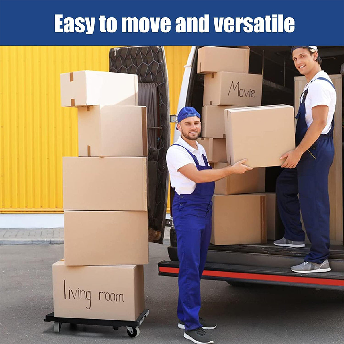 Heavy Duty Rolling Utility Cart Silent Portable Trolley for Warehouse Use