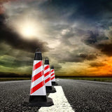 2PCS Rubber Traffic Safety Cones Flexible Reflective for Construction Sites