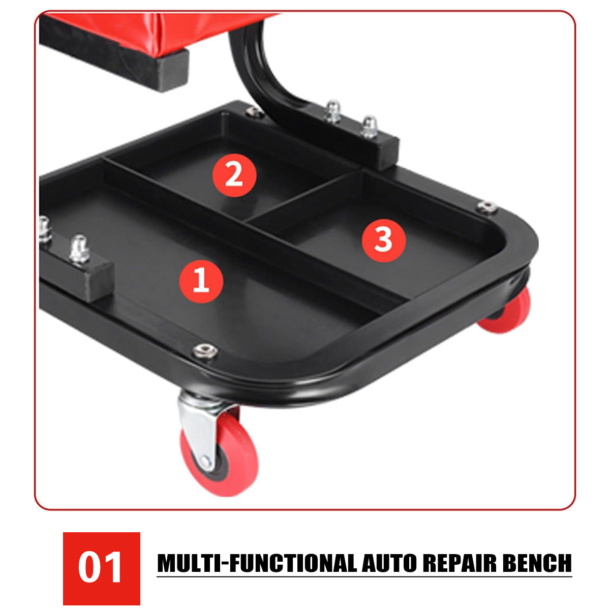 Multifunctional Car Repair Stool with 360 degree Swivel Wheels