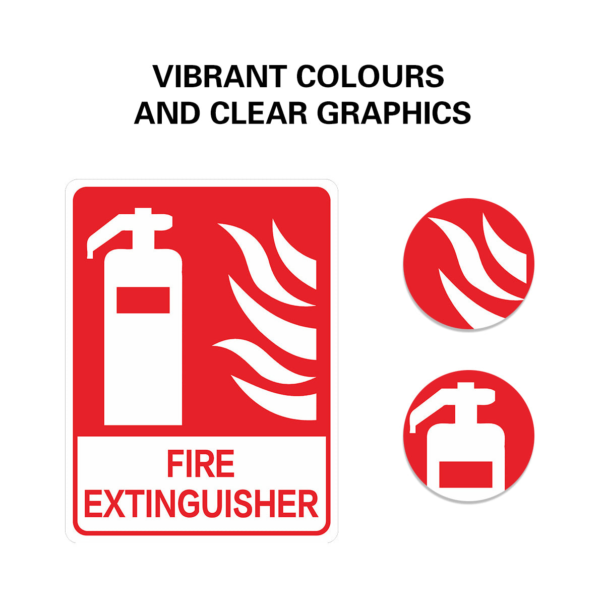 2PCS Fire Extinguisher PVC Safety Warning Sign for Warehouse Building Use