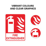 2PCS Fire Extinguisher PVC Safety Warning Sign for Warehouse Building Use
