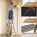 4 Step Folding Ladder Anti-Slip 150KG Load Capacity Space Saving