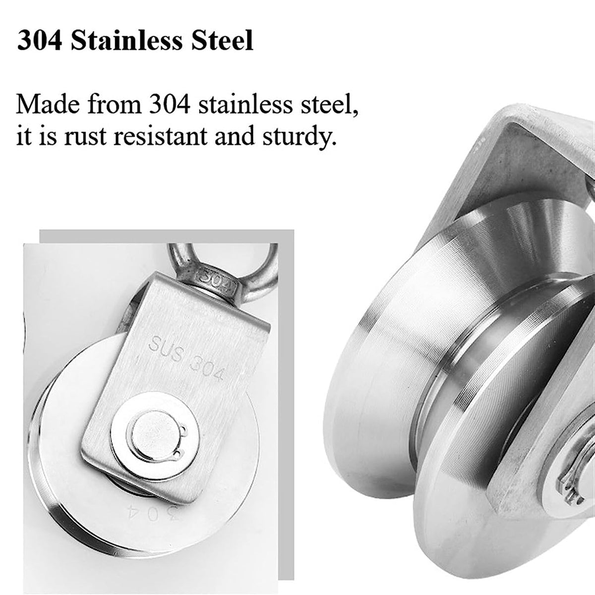Stainless Steel U-Type Pulley Wheel Lifting Ring for Warehouse Hoist Systems