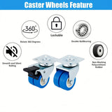 Heavy Duty Swivel Locking Casters 50mm PVC Wheels 4pcs for Warehouse Equipment