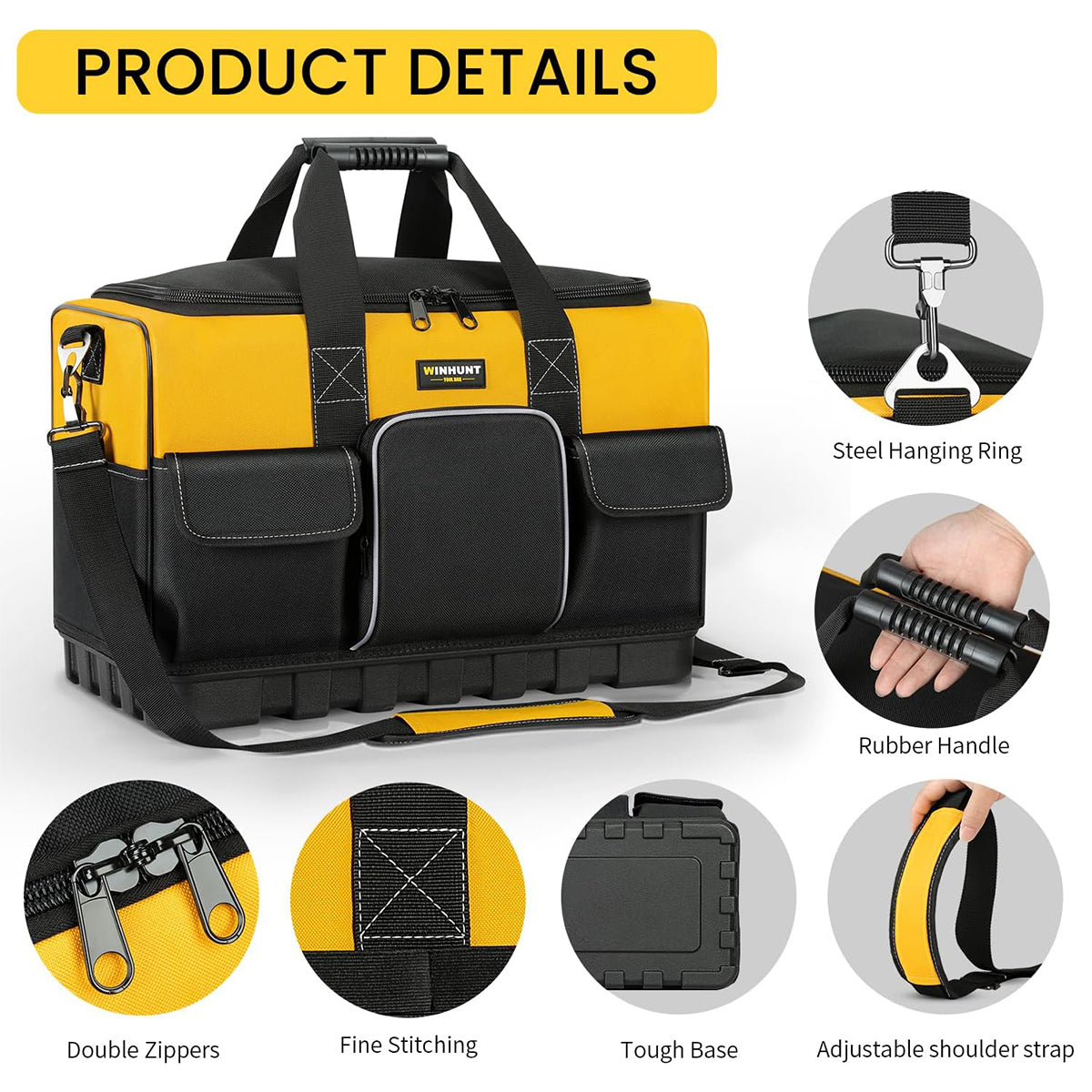 Large Capacity Tool Bag Portable Work Tool Organiser Oxford Fabric